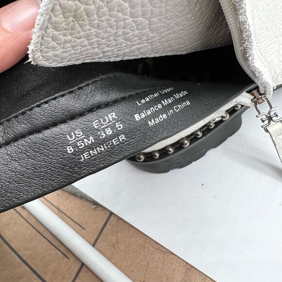 Sam Edelman Boots Womens 8.5 Jennifer Combat White Studded Leather - Picture 11 of 11